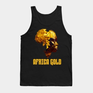 African Woman Shaped With Golden Map Of Africa Tank Top